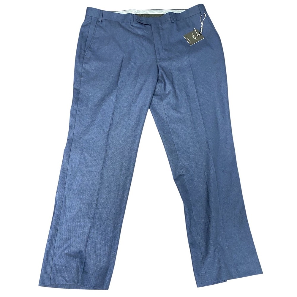 Van Heusen Manvell 40x30 Blue Textured Flat Front Dress Pants NWT
